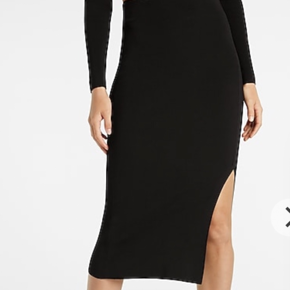 EXPRESS - Body Contour Side Slit Midi Sweater Pencil Skirt NWT